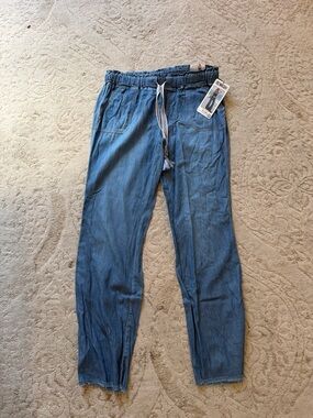 Rewash Blue Drawstring Tencel Jogger Pants